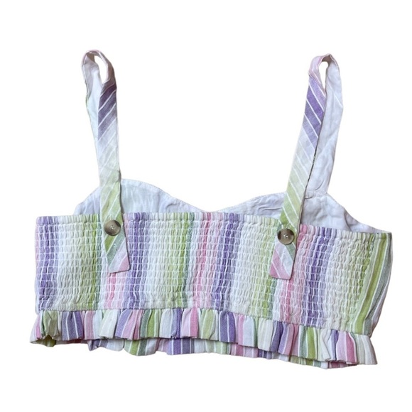 NWT Majorelle Everest Pastel Pink Purple Striped Cotton Cropped Tank - Size XL - Picture 9 of 14